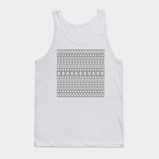 Aztec Essence Pattern II White on Gray Tank Top